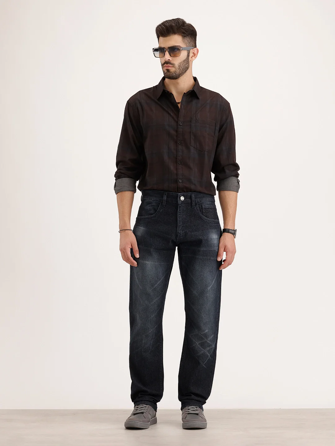 Relaxed Fit Faded Denim Jeans | Blue - Image 2