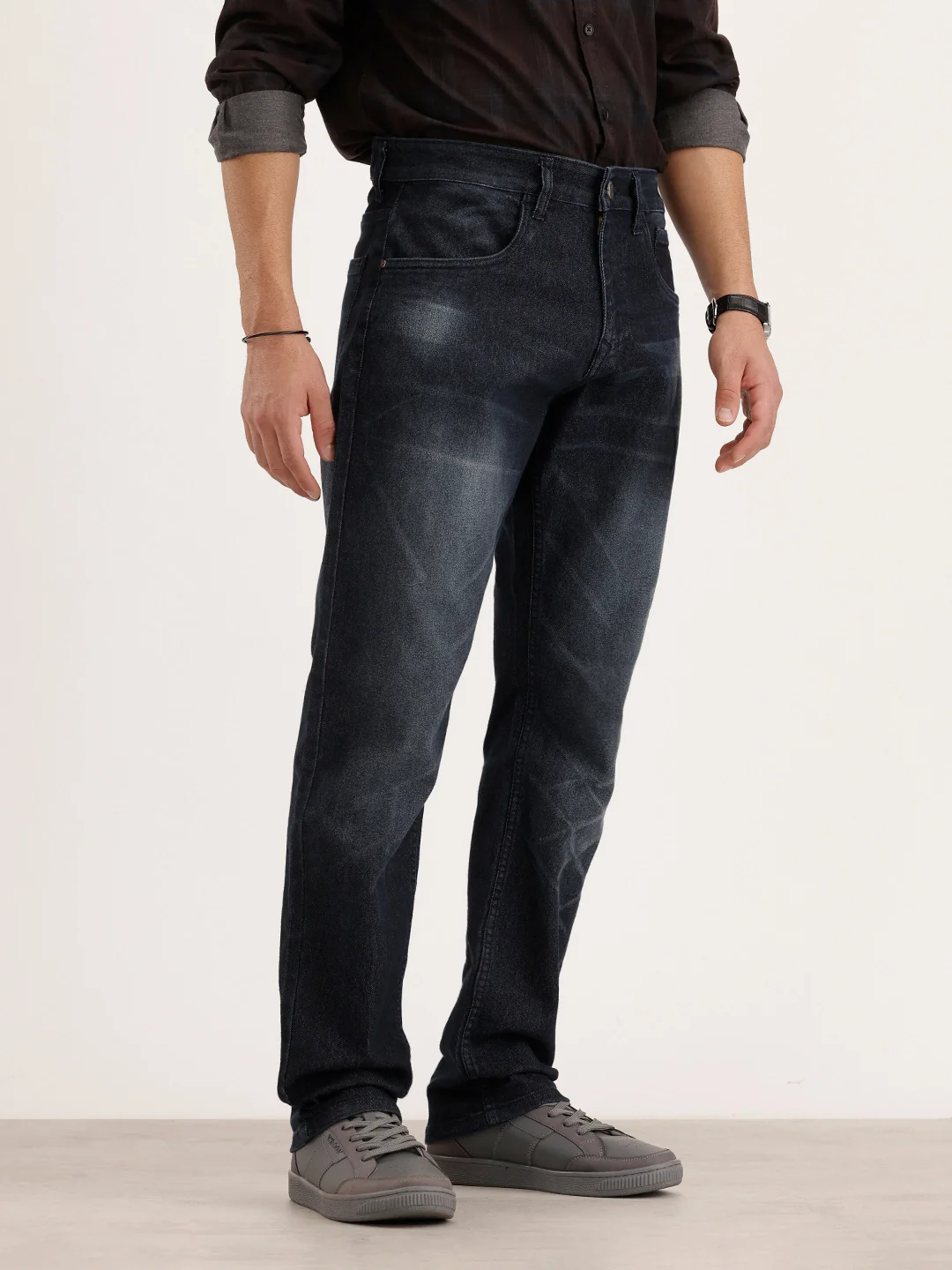 Relaxed Fit Faded Denim Jeans | Blue - Image 4