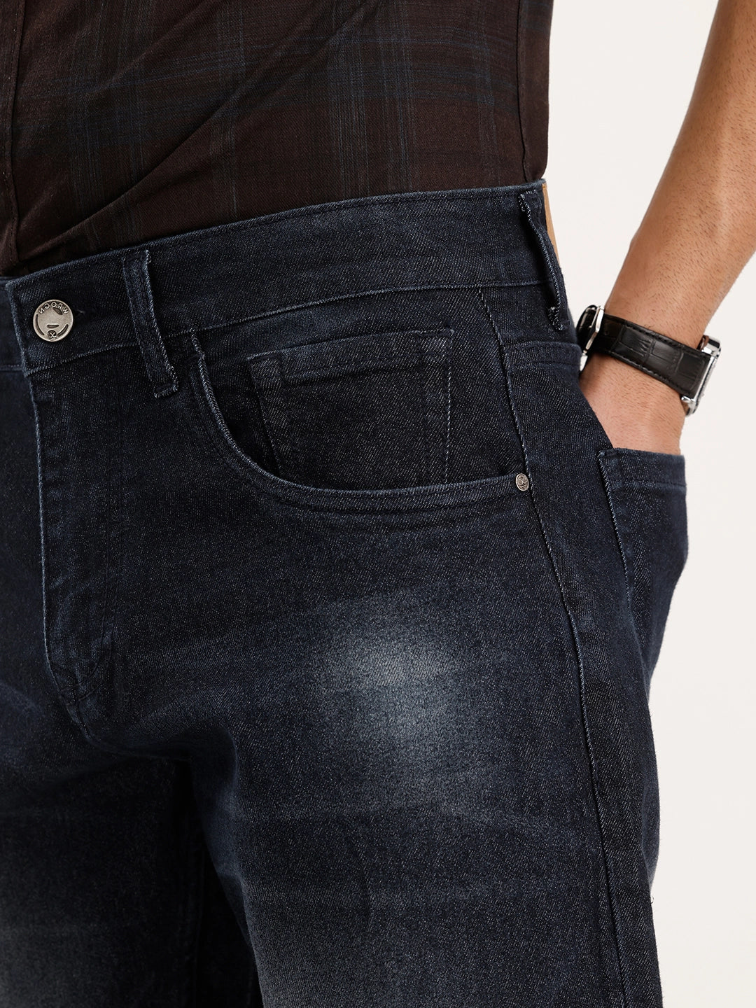 Relaxed Fit Faded Denim Jeans | Blue - Image 5