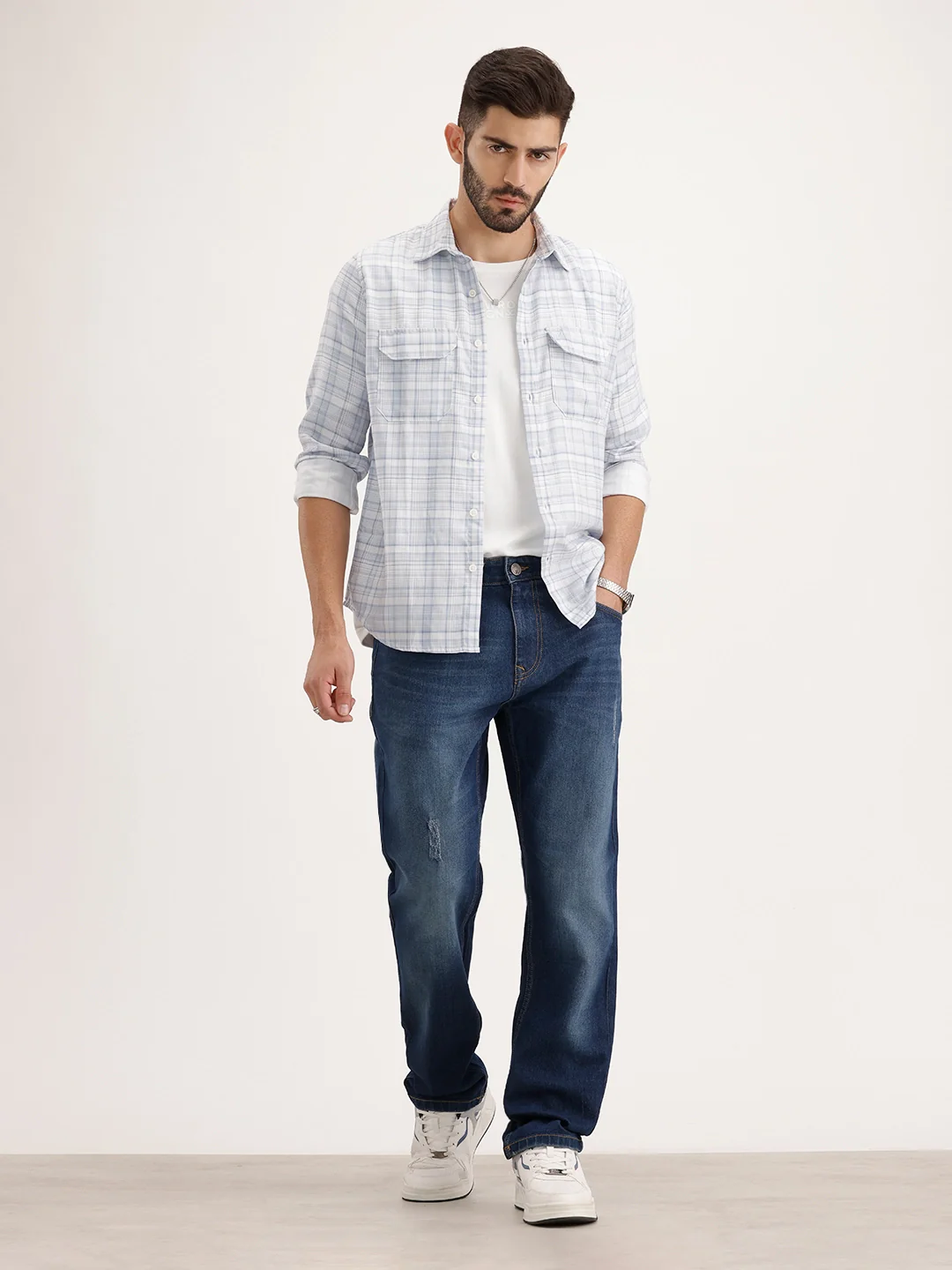 Relaxed Fit Faded Denim Jeans | Blue - Image 2