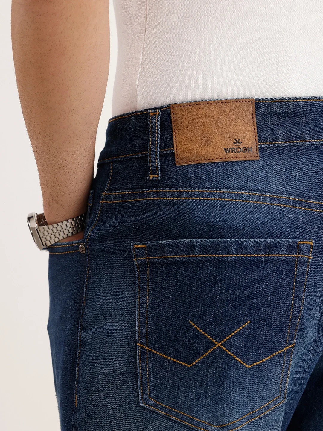 Relaxed Fit Faded Denim Jeans | Blue - Image 6