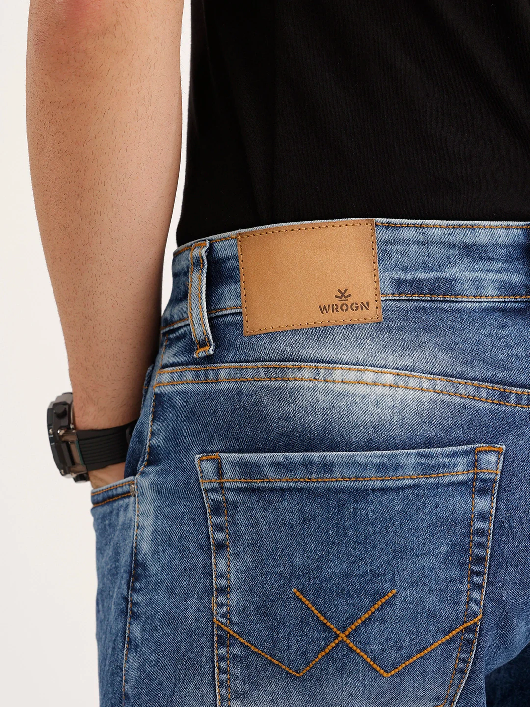 Relaxed Fit Faded Denim Jeans | Light Blue - Image 6