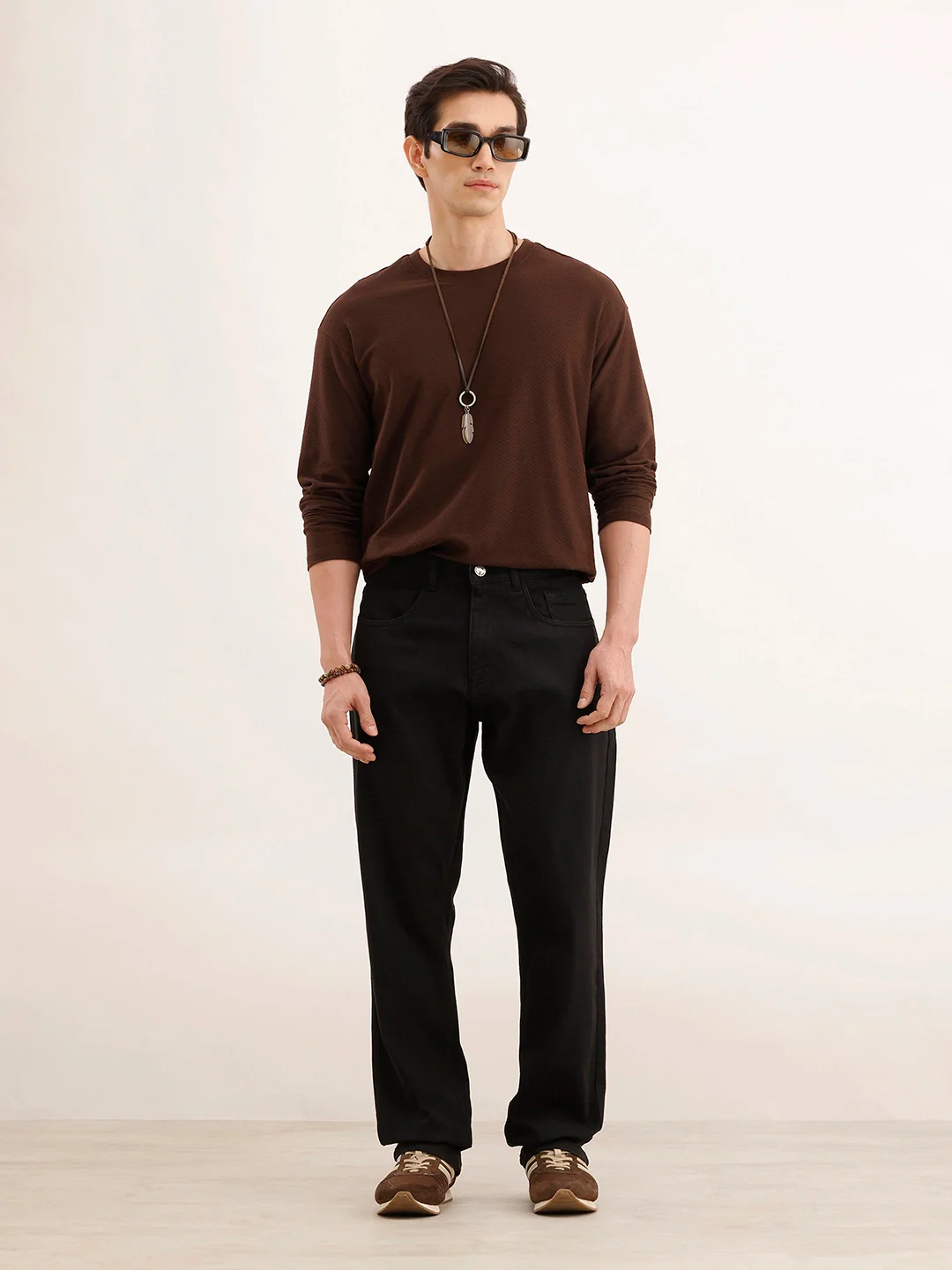 Relaxed Fit Solid Denim Jeans | Black - Image 2
