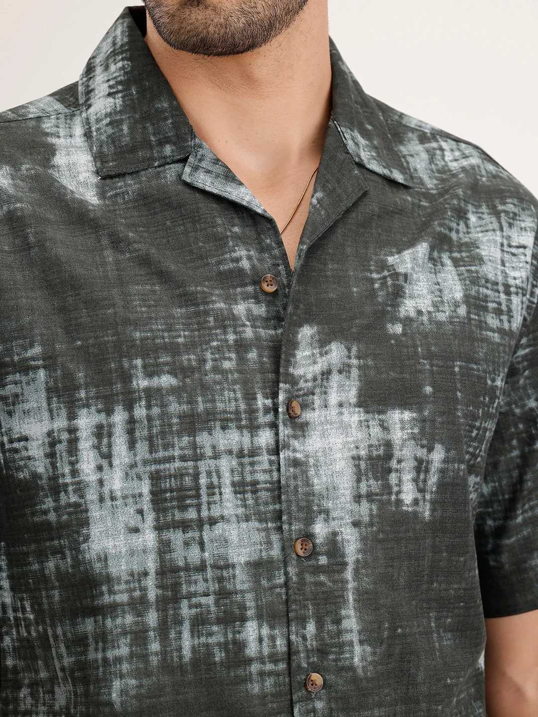 Resort Collar AOP Shirt | Grey - Image 5