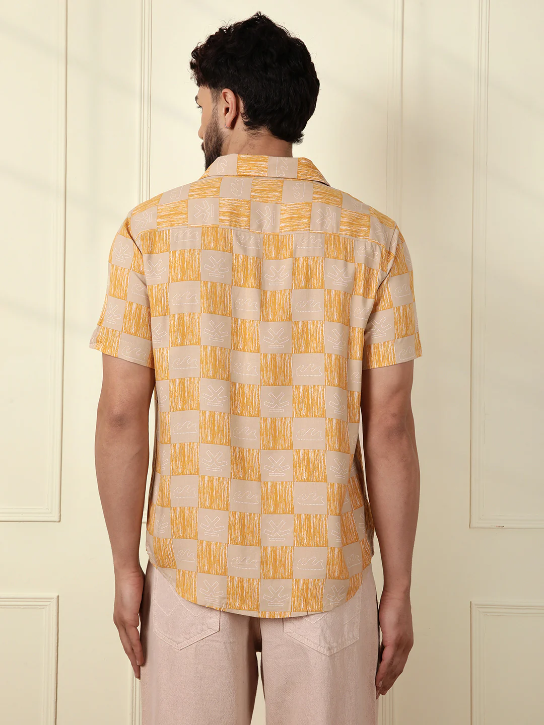 AOP Fluid Viscose Shirt | Yellow - Image 4