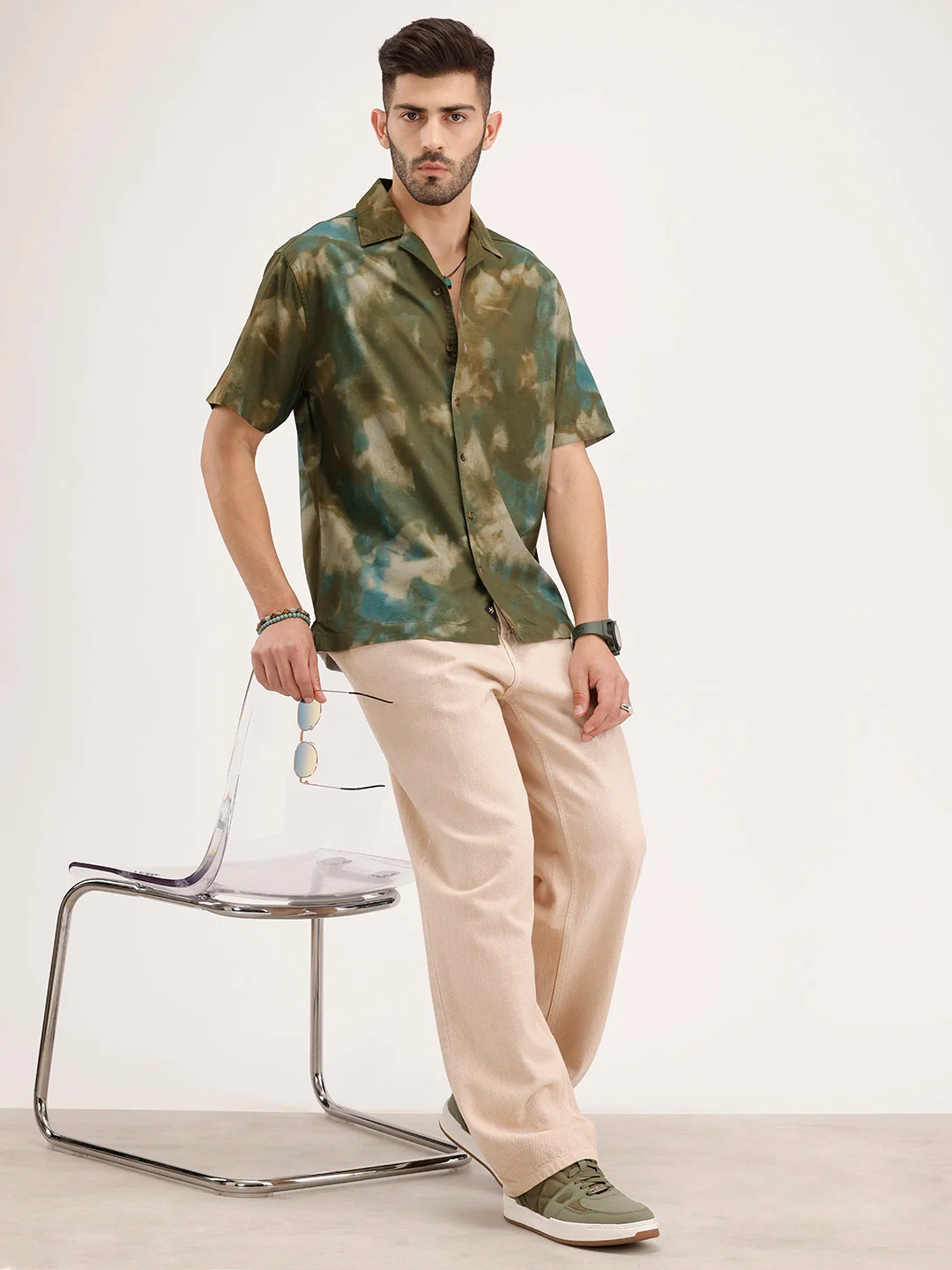 Resort Collar AOP Shirt | Olive - Image 2