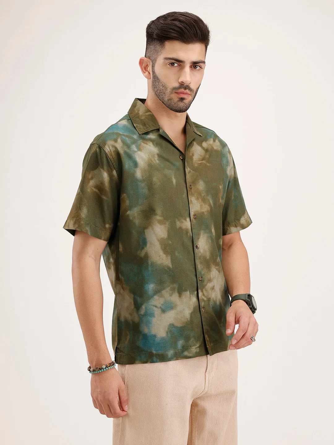 Resort Collar AOP Shirt | Olive - Image 4