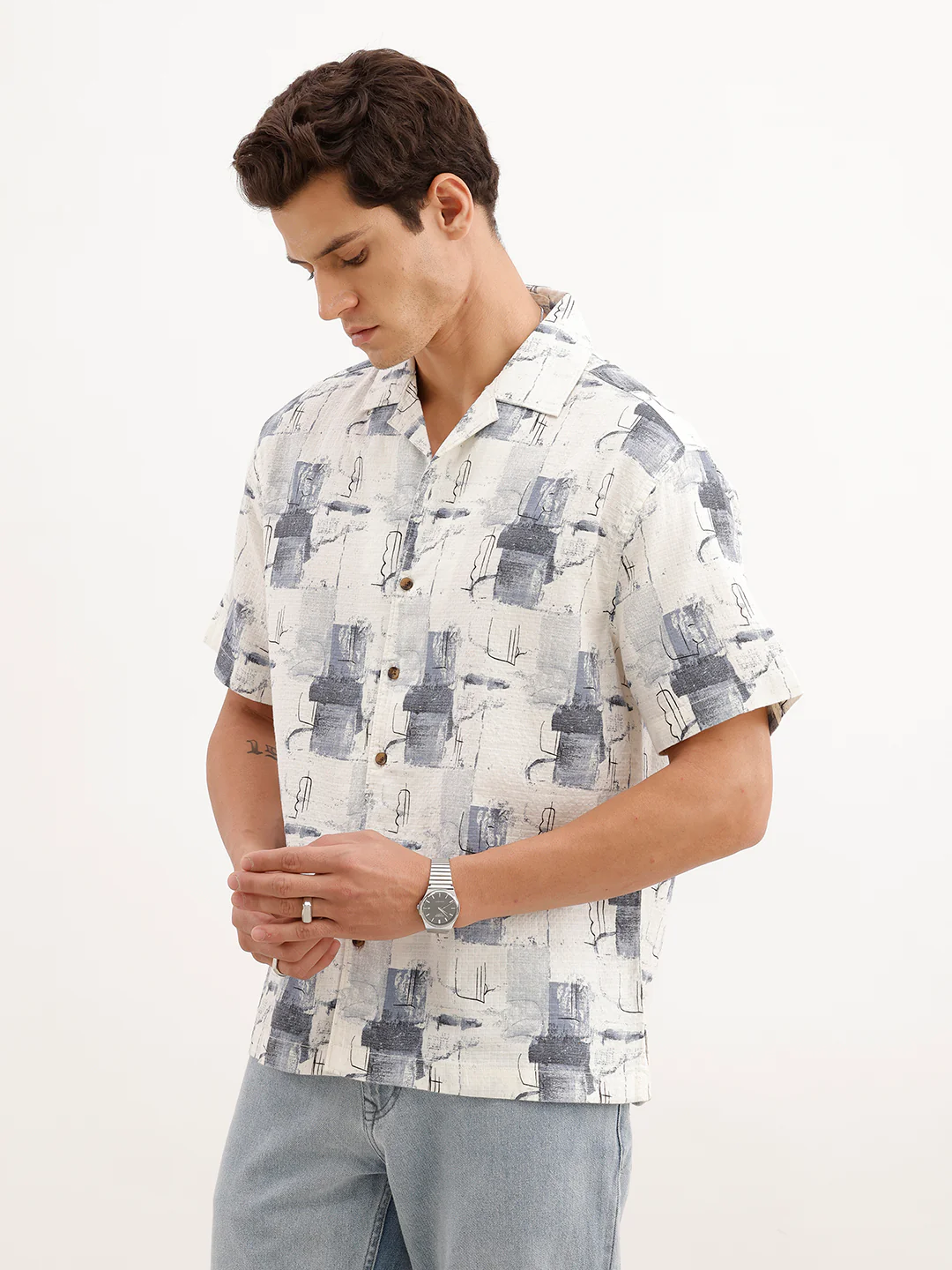 Resort Fit AOP Shirt  | White - Image 4