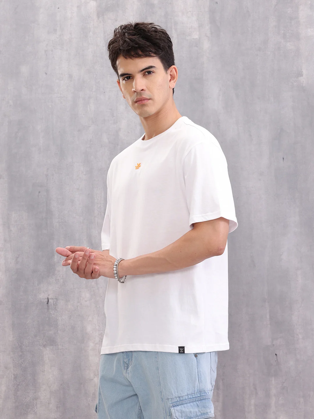 Retro Cd Graphic Back Print Oversized Fit T-Shirt | White - Image 4