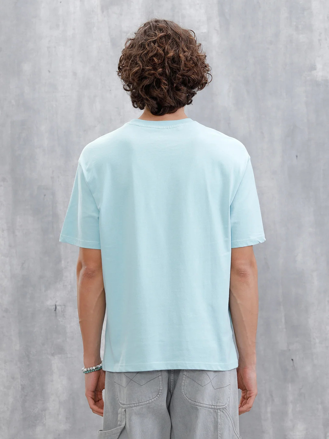 Retro Graphic Printed T-Shirt | Light Blue - Image 3
