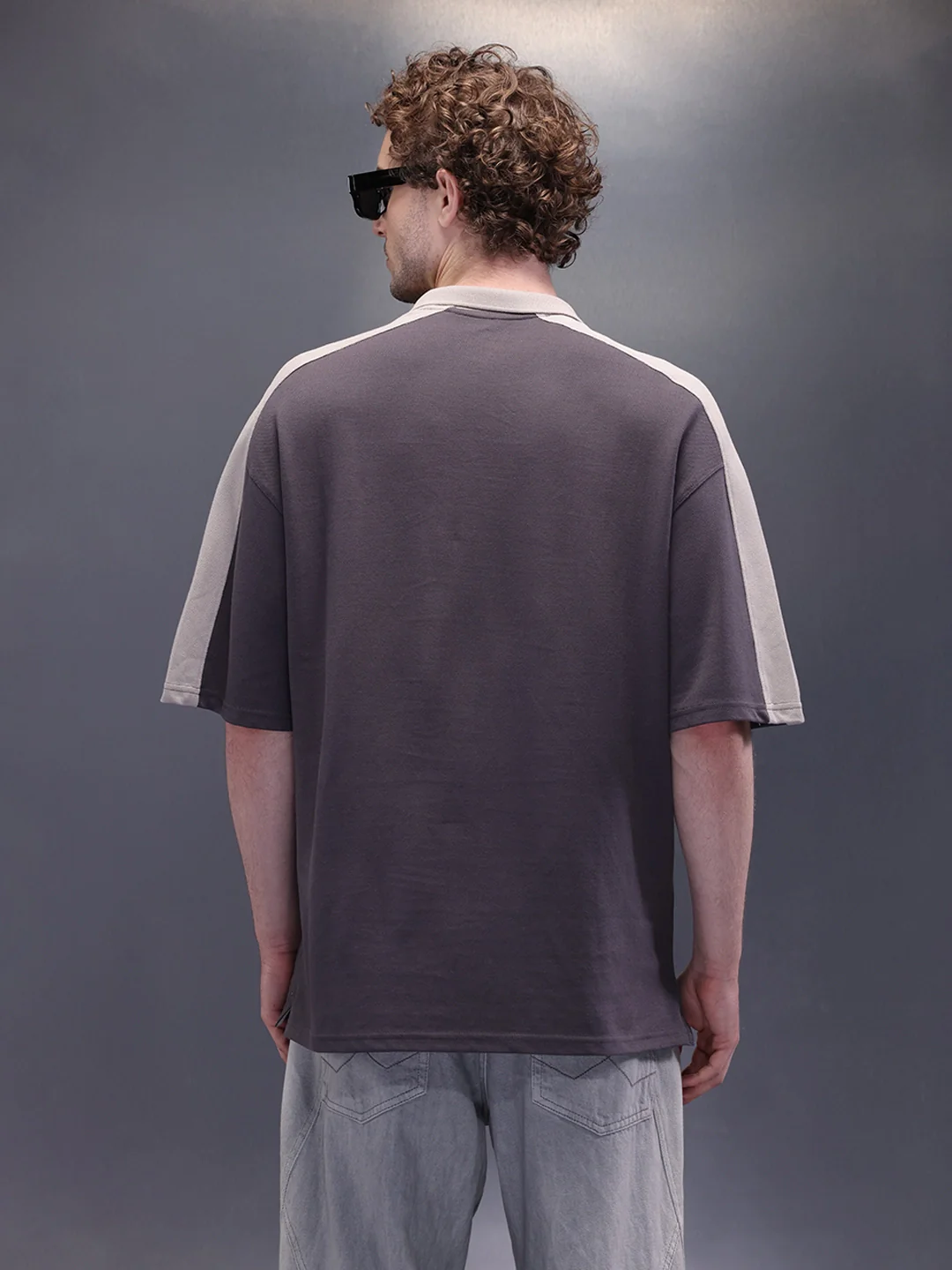 Retro Look Jhonny Collar Polo With Hd Print | Charcoal - Image 3