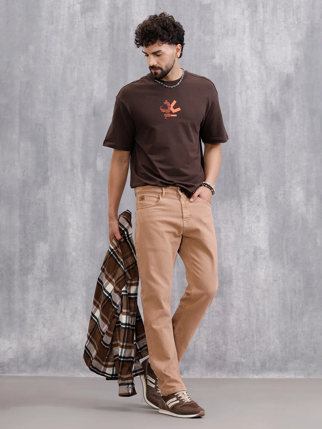 Retro Wash Overdyed Slim Fit Jeans | Rust - Image 2