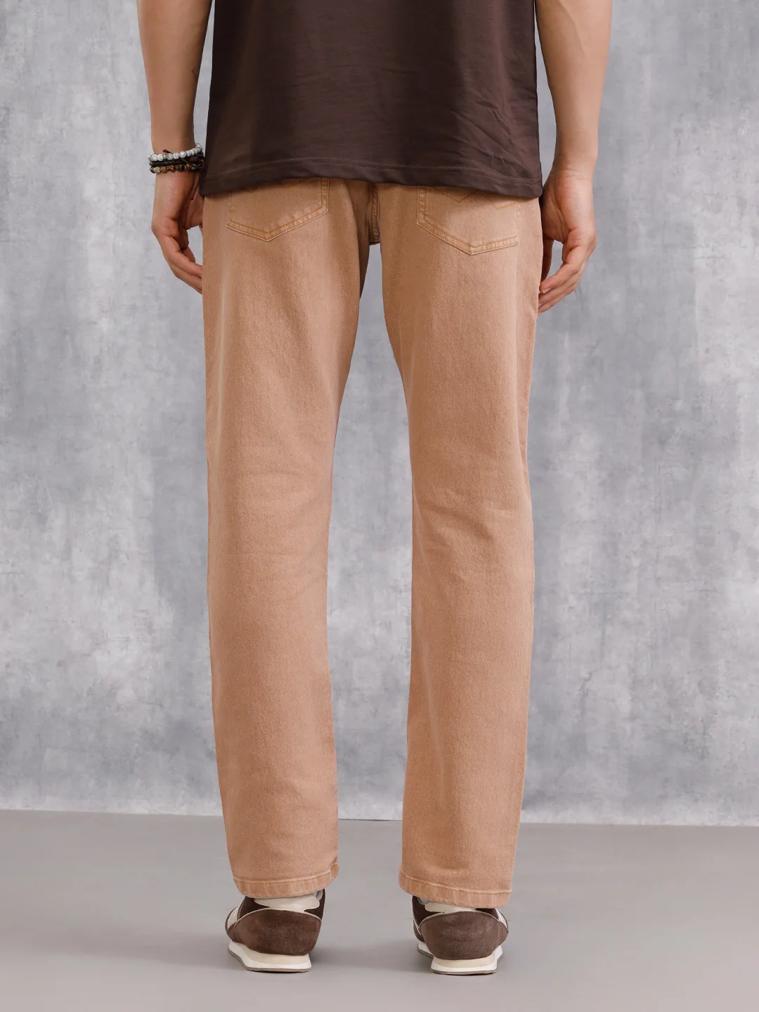 Retro Wash Overdyed Slim Fit Jeans | Rust - Image 3