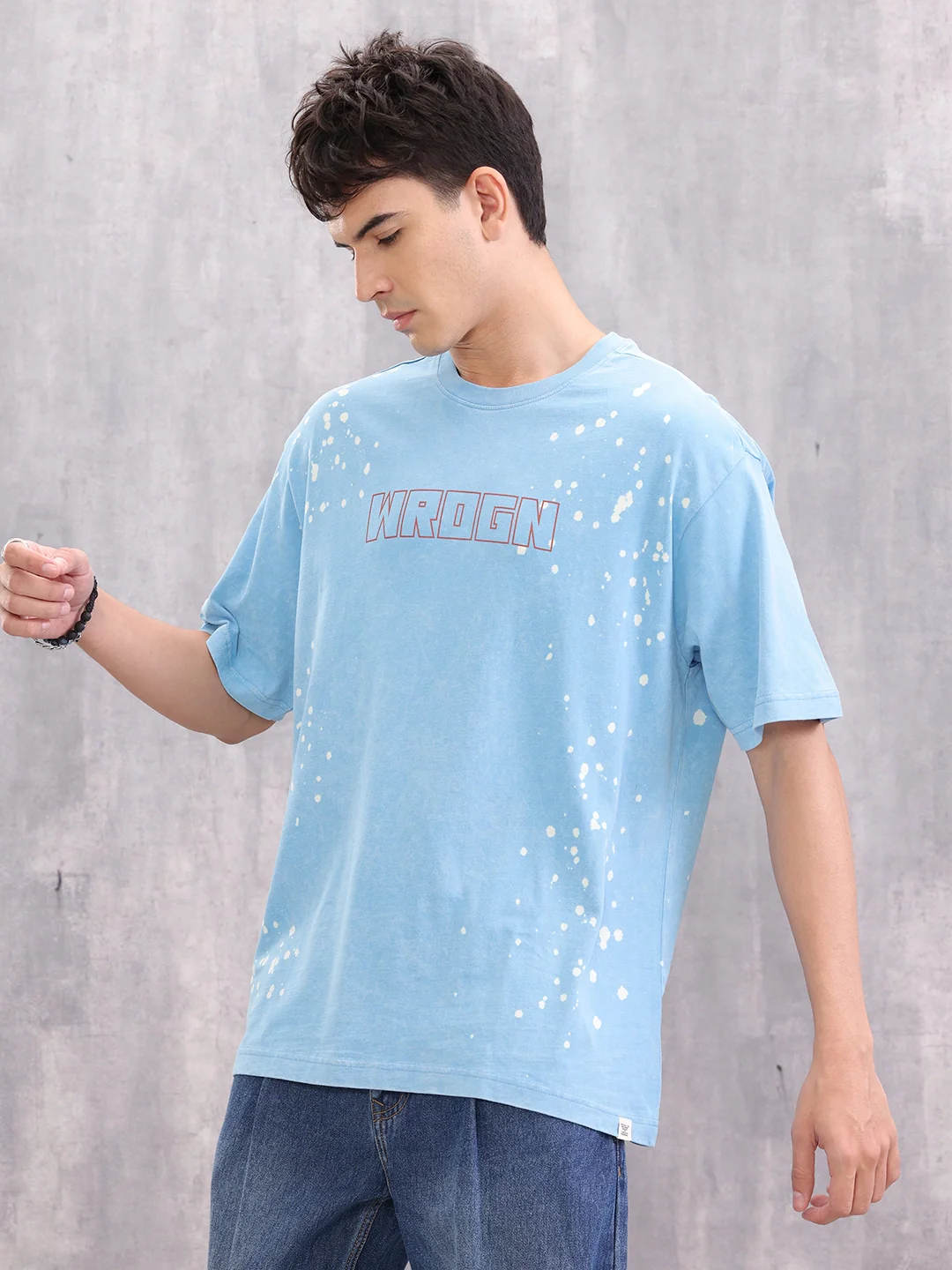 Retro Washed Effect Oversized Fit T-shirt | Blue - Image 4