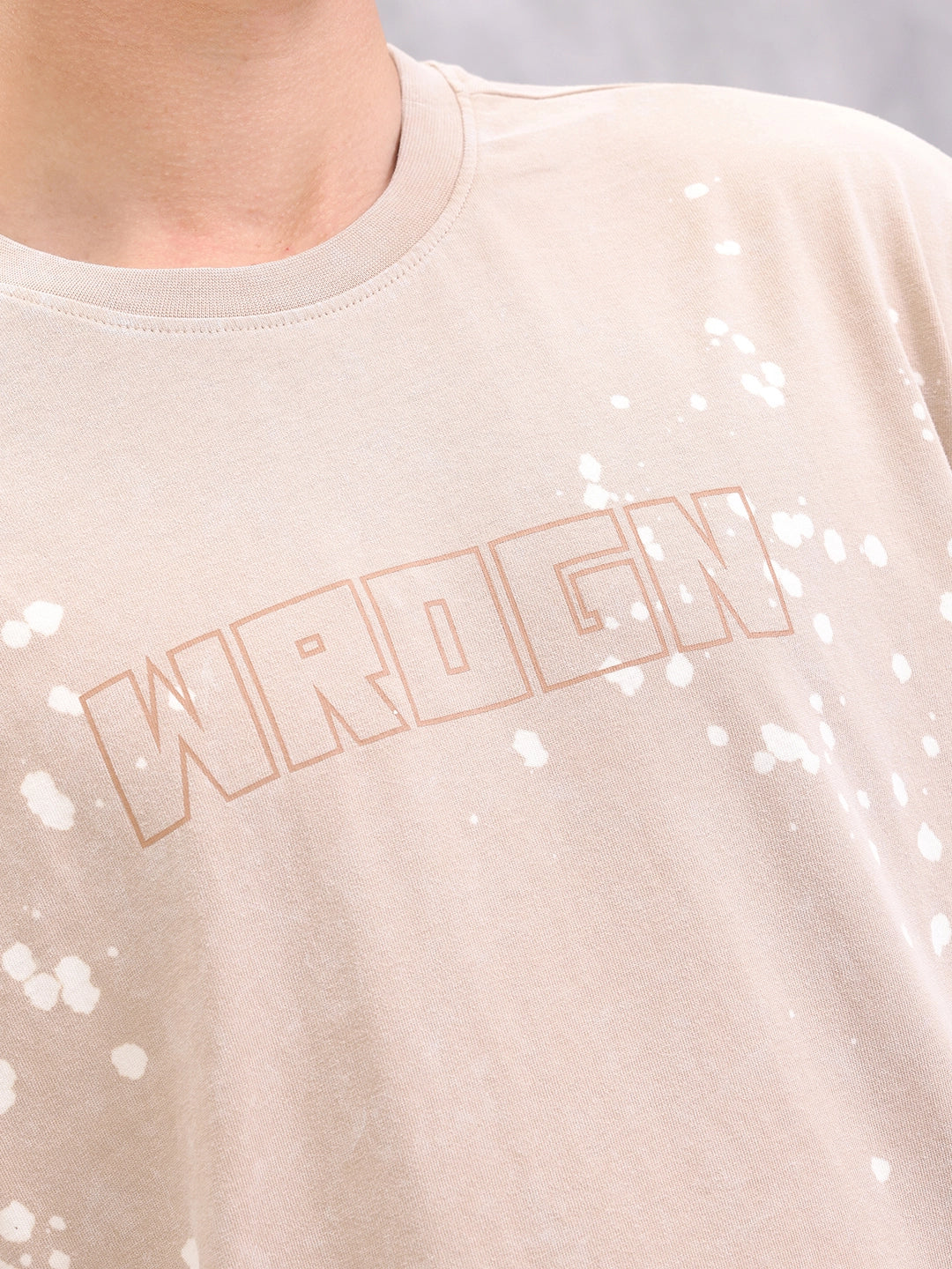 Retro Washed Effect Oversized Fit T-shirt | Beige - Image 5