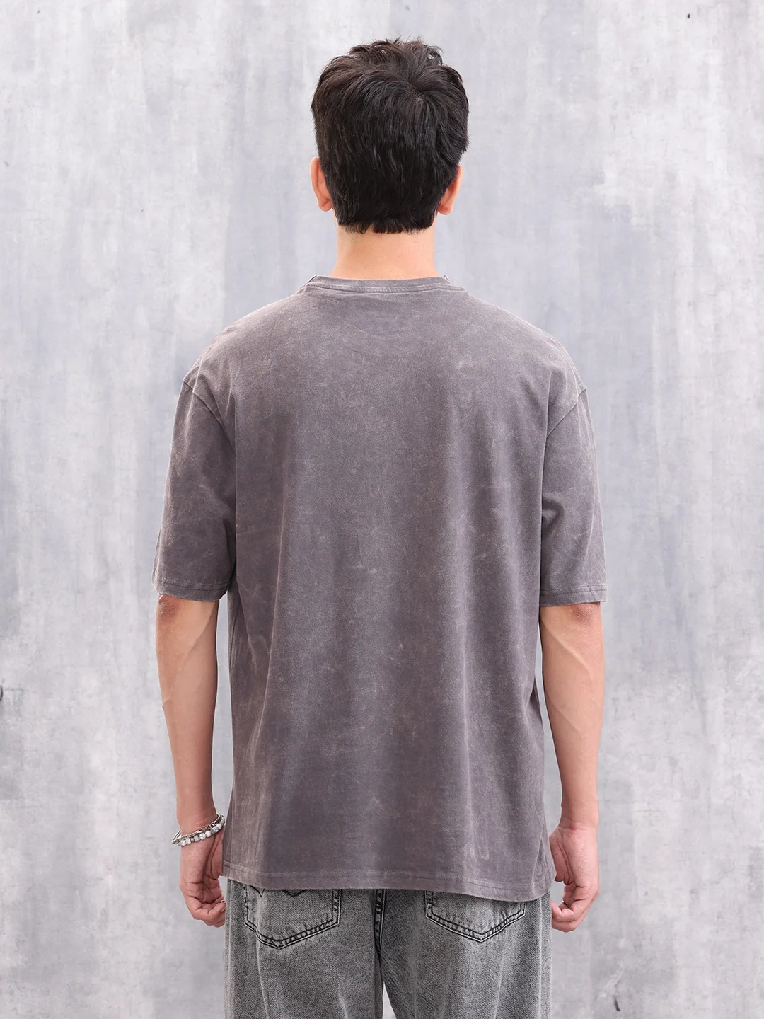 Retro Washed Logo Printed Oevrsized T-shirt | Dark Grey - Image 3