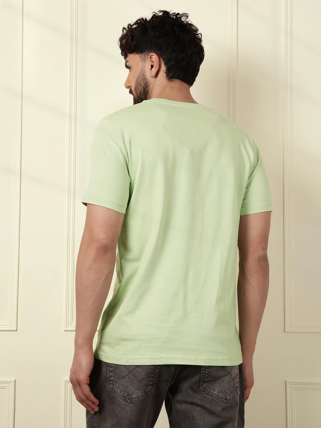 Flock Print Slim Fit T-Shirt | Green - Image 3