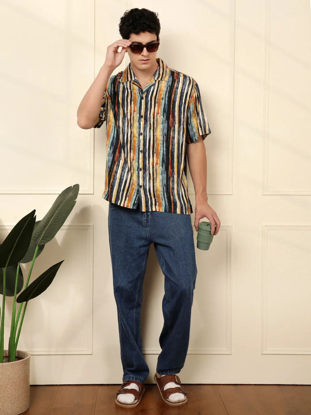 Short Sleeve Printed Resort Collar Shirt - Image 4