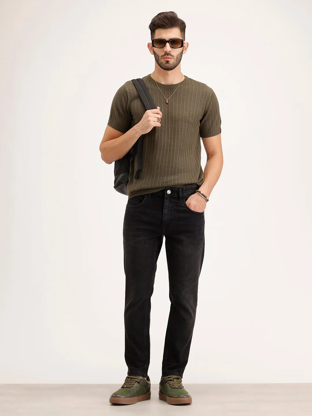 Skinny Crop Denim Jeans | Black - Image 2