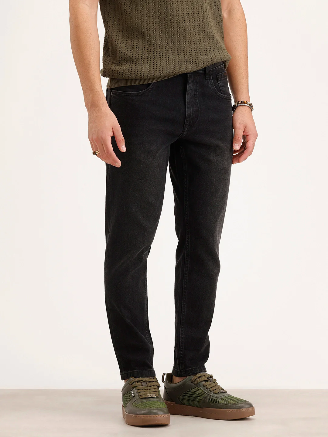 Skinny Crop Denim Jeans | Black - Image 4