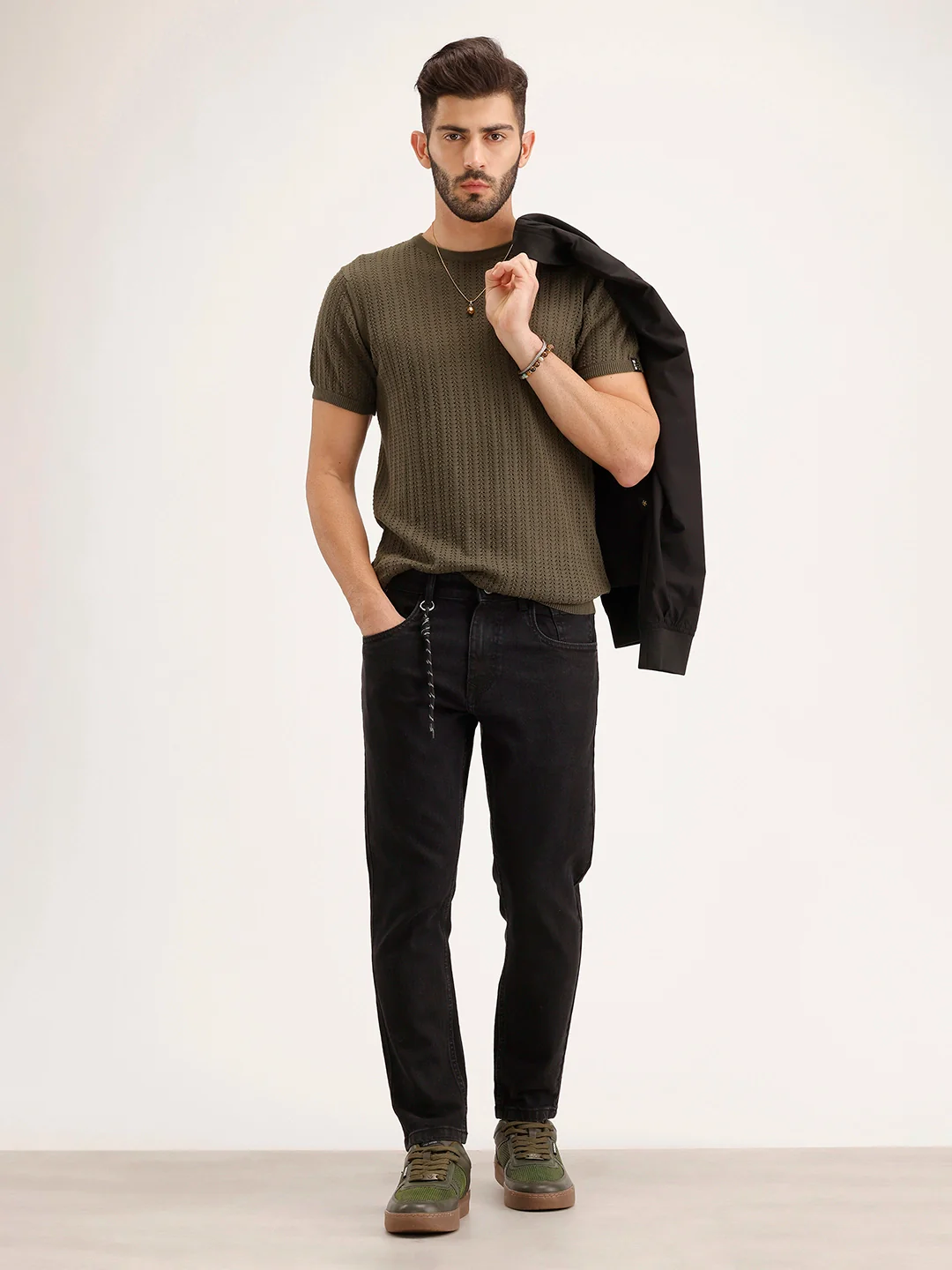 Skinny Crop Denim Jeans | Black - Image 2