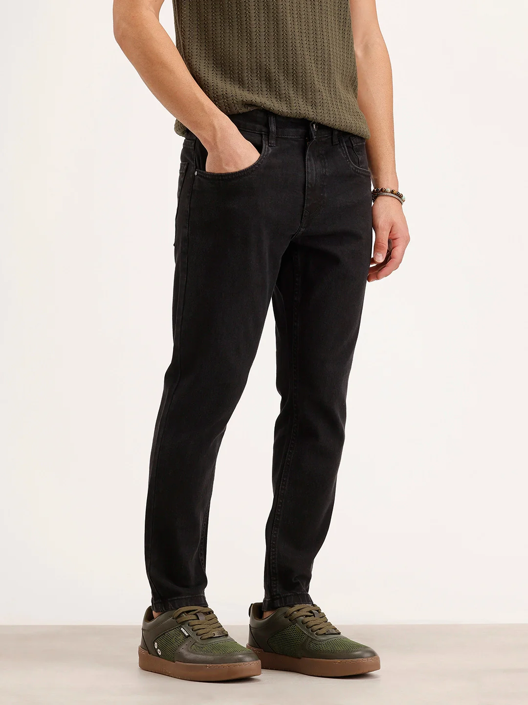 Skinny Crop Denim Jeans | Black - Image 4