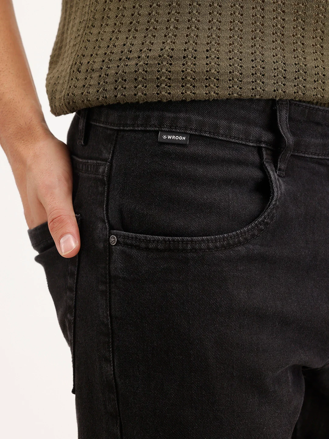 Skinny Crop Denim Jeans | Black - Image 5