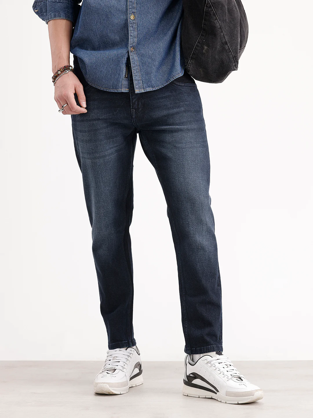 Skinny Crop Faded Denim Jeans | Blue