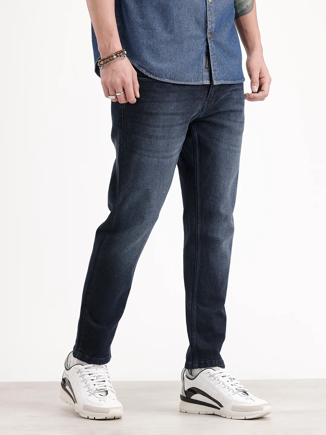 Skinny Crop Faded Denim Jeans | Blue - Image 4