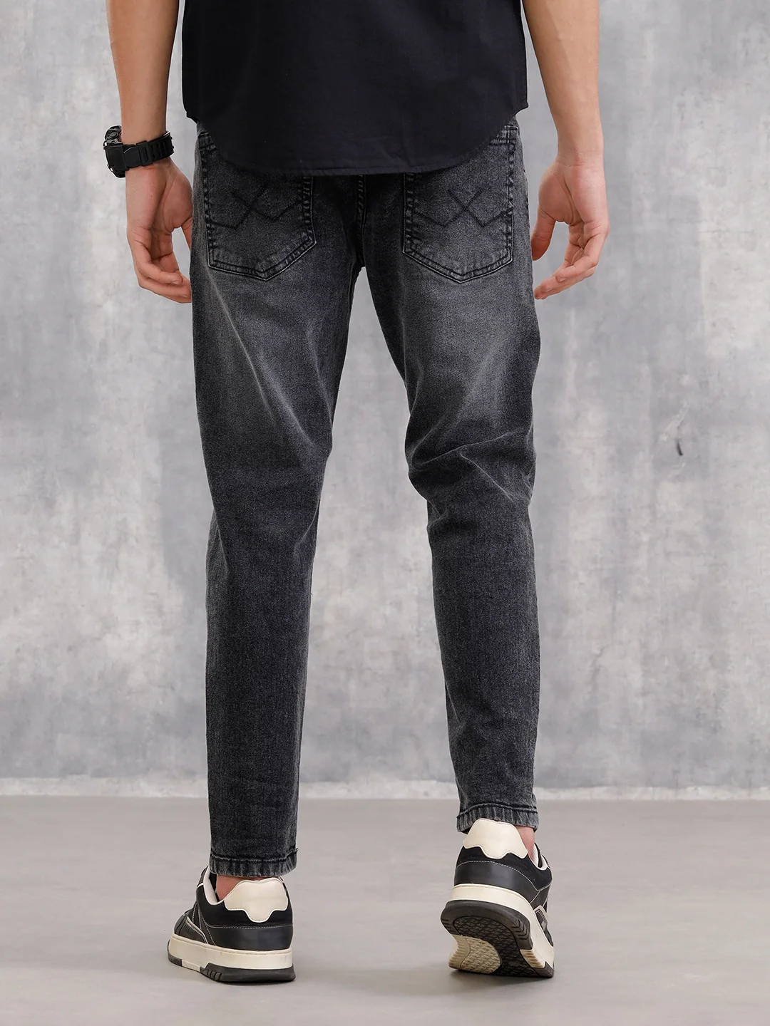Skinny Crop Mild Wash Jeans I Grey - Image 3