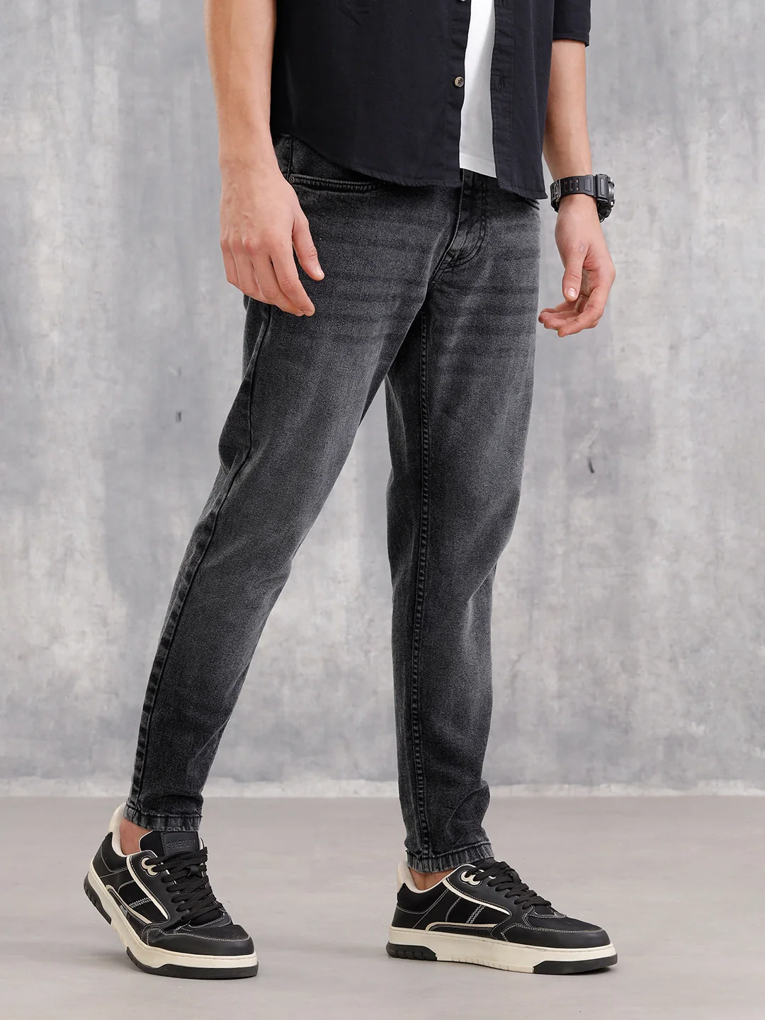 Skinny Crop Mild Wash Jeans I Grey - Image 4
