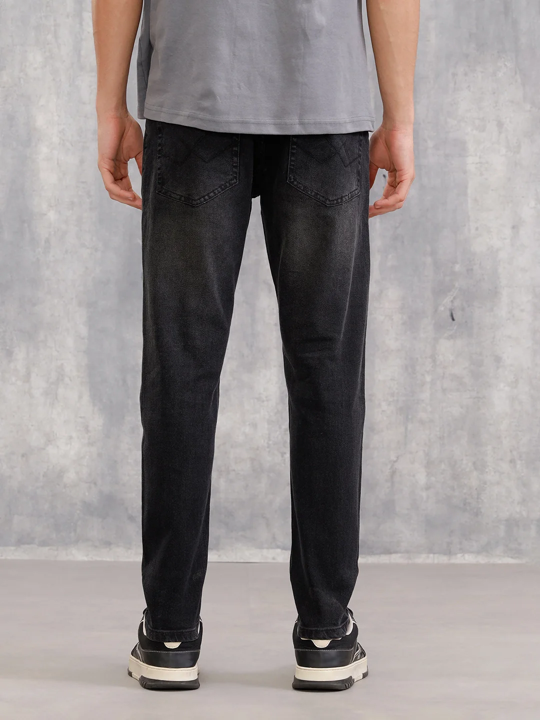 Skinny Crop Vintage Wash Jeans | Black - Image 3