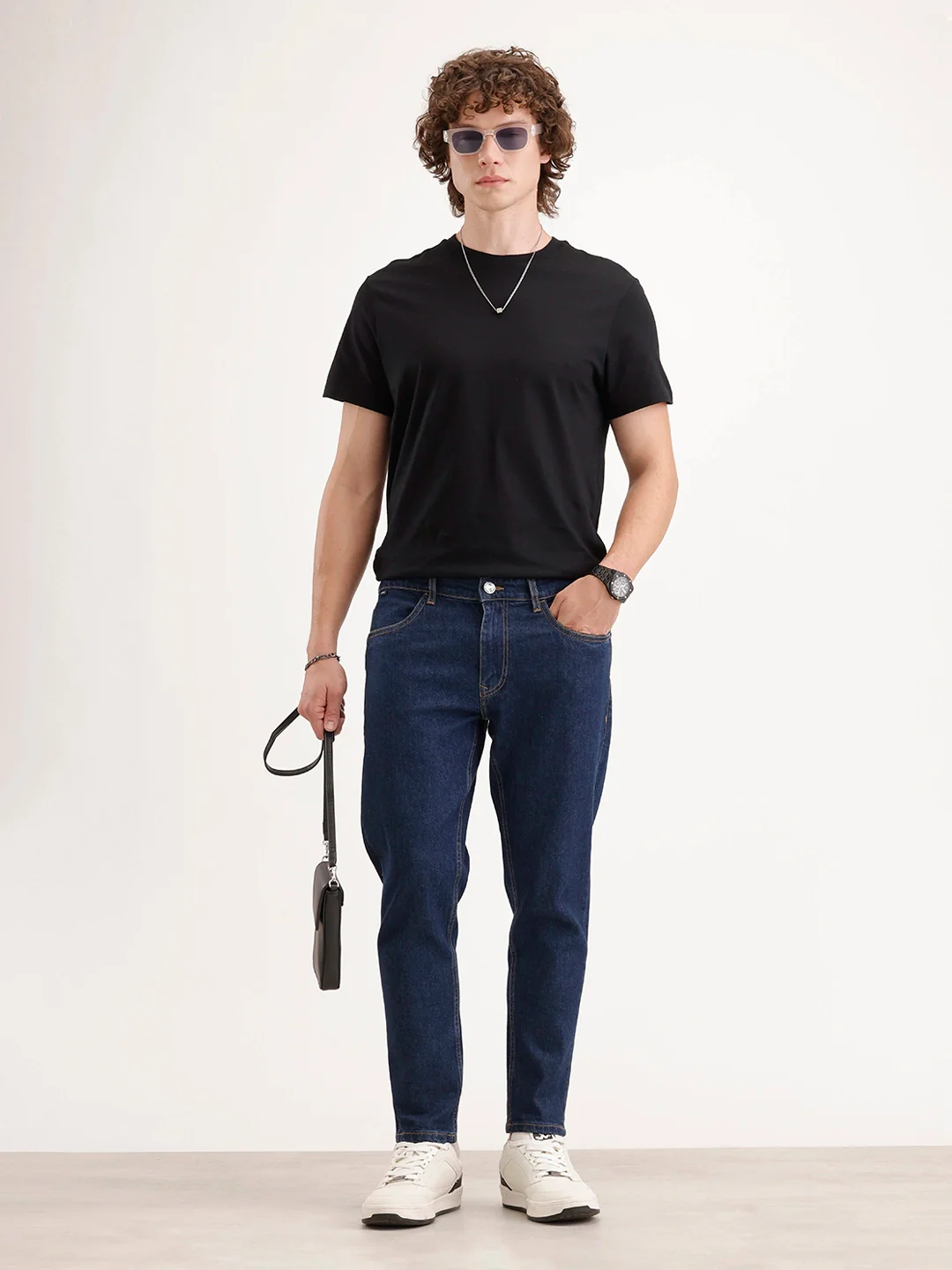 Skinny Cropped Denim Jeans | Dark Blue - Image 2