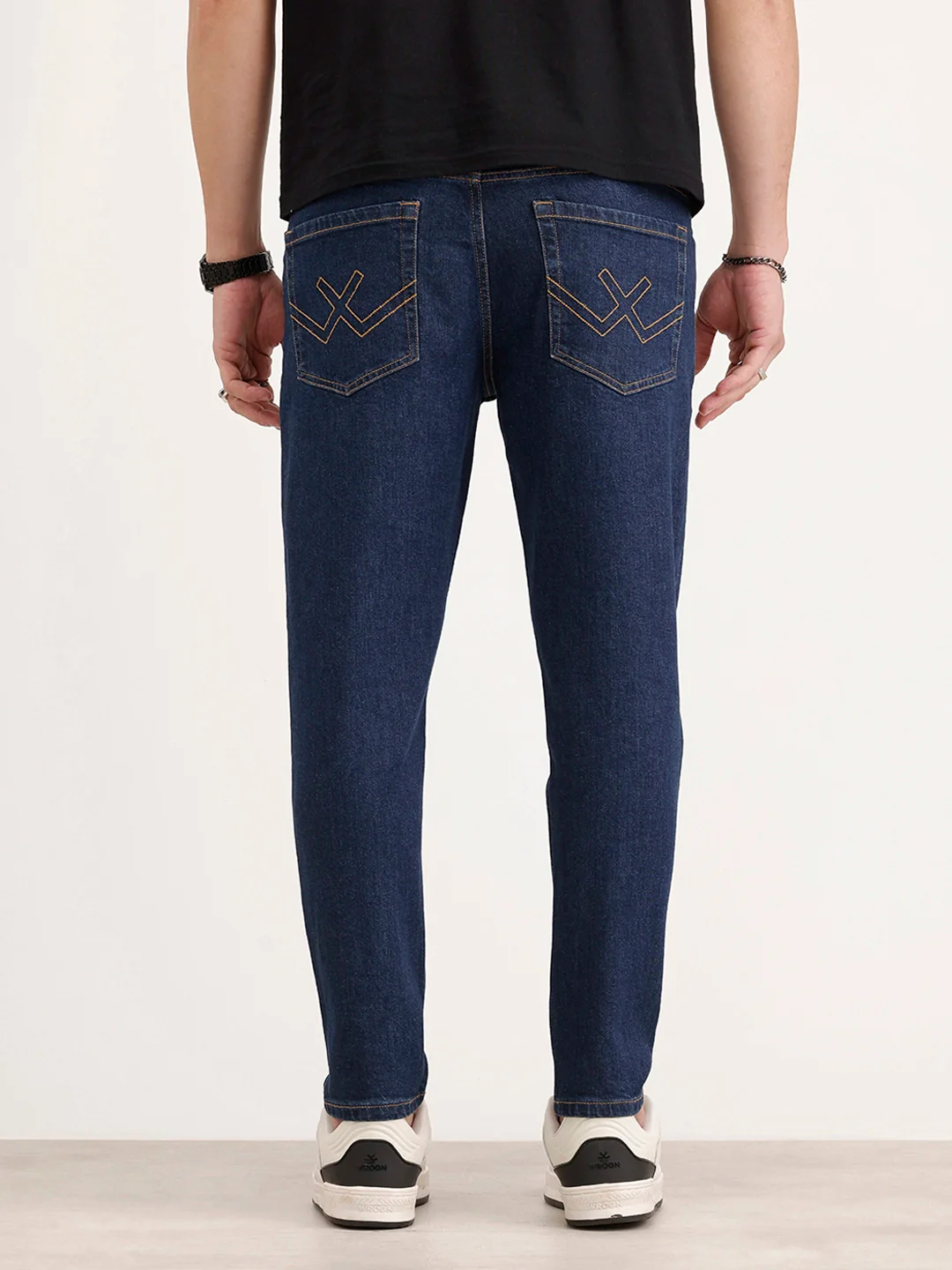 Skinny Cropped Denim Jeans | Dark Blue - Image 3