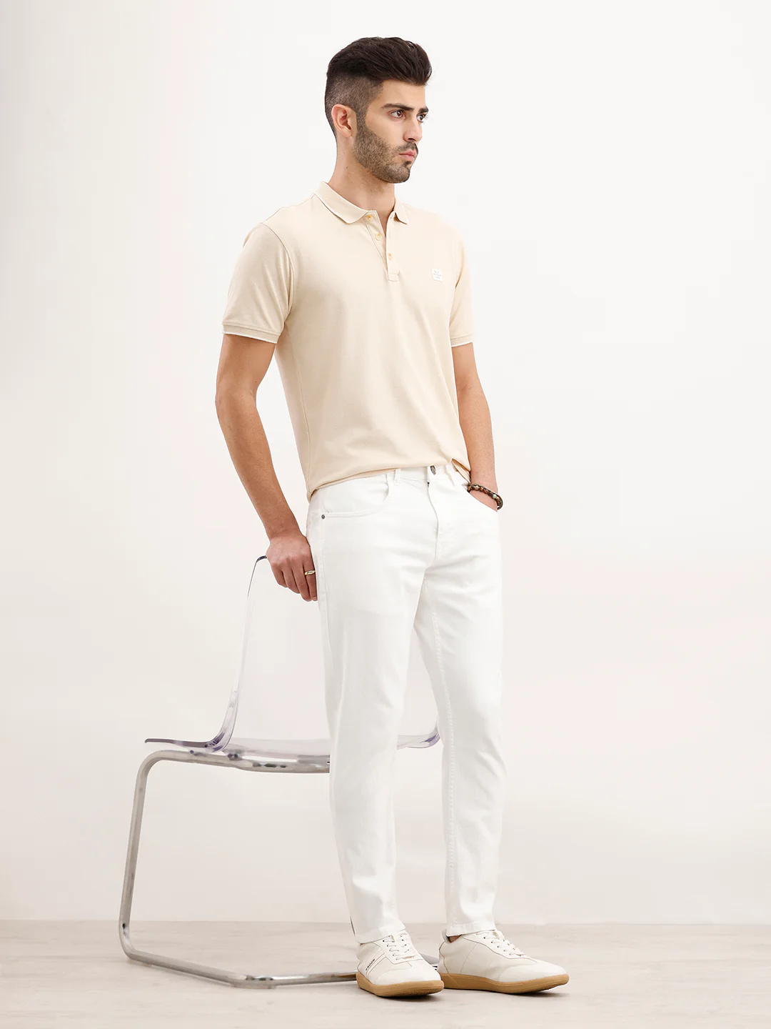 Skinny Cropped Denim Jeans | White - Image 2