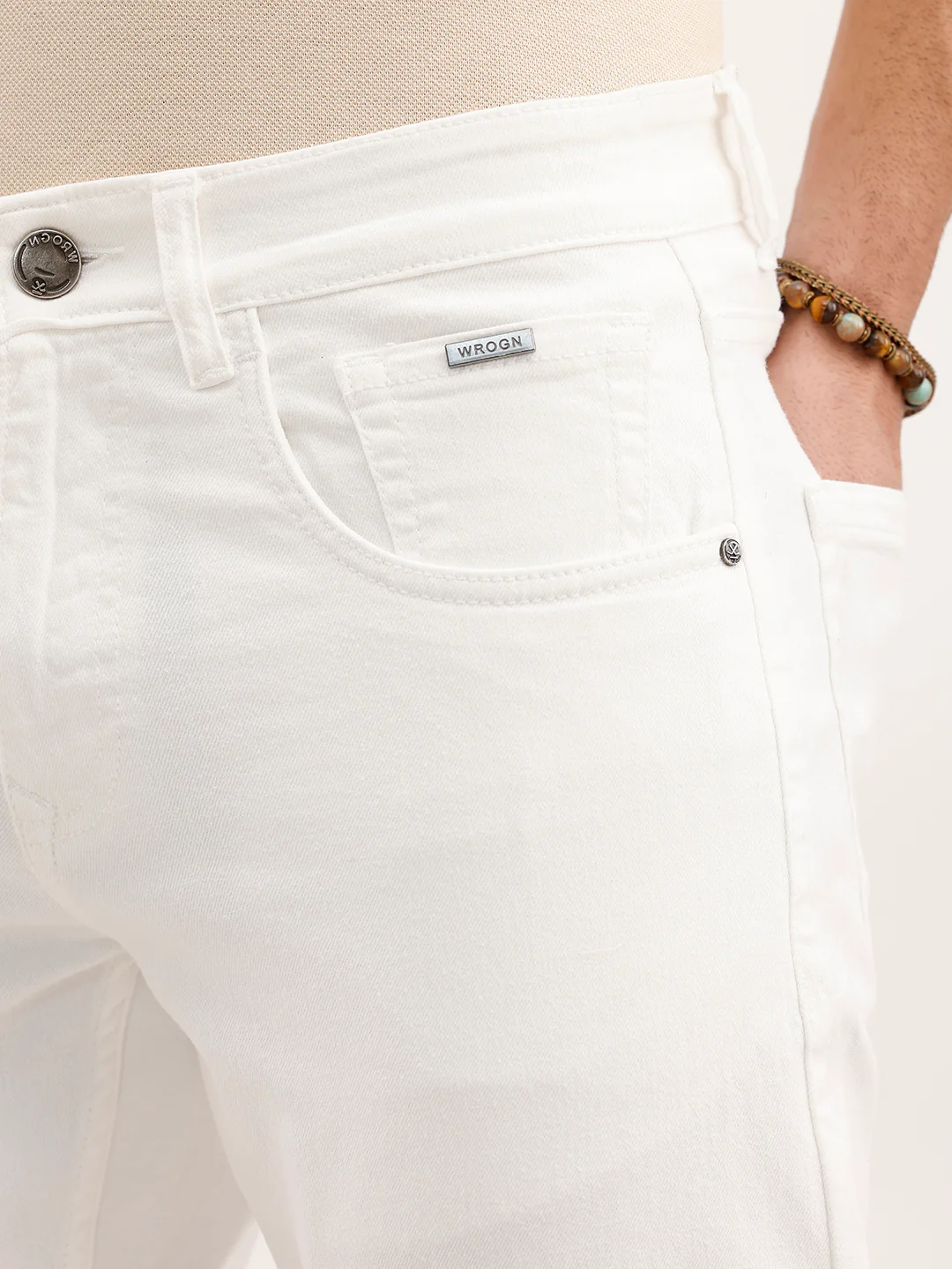 Skinny Cropped Denim Jeans | White - Image 5
