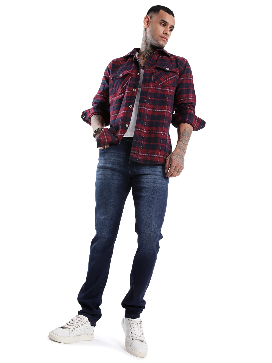 Sleek Dark Blue Slim Fit Jeans - Image 2