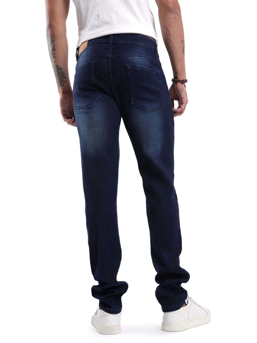 Sleek Dark Blue Slim Fit Jeans - Image 3