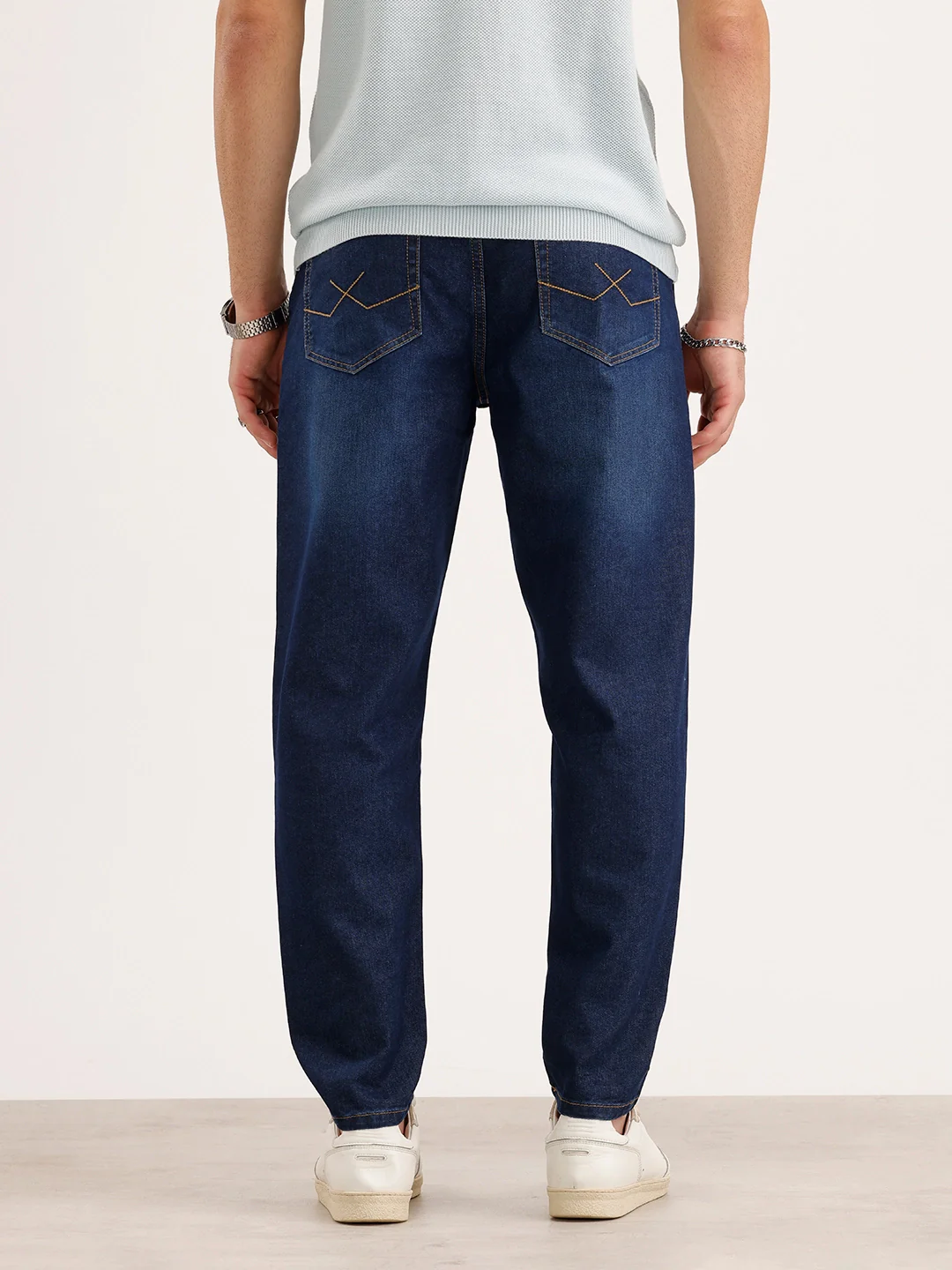 Slim Cropped Fit Denim Jeans | Blue - Image 3