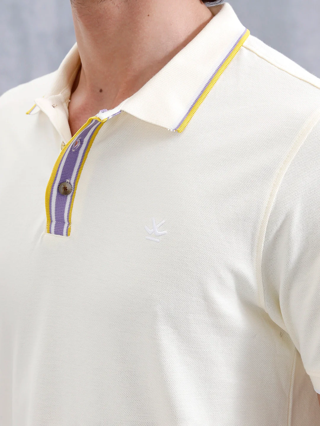 Slim Fit 100% Cotton Polo With Contrast Tipping | Yellow - Image 5
