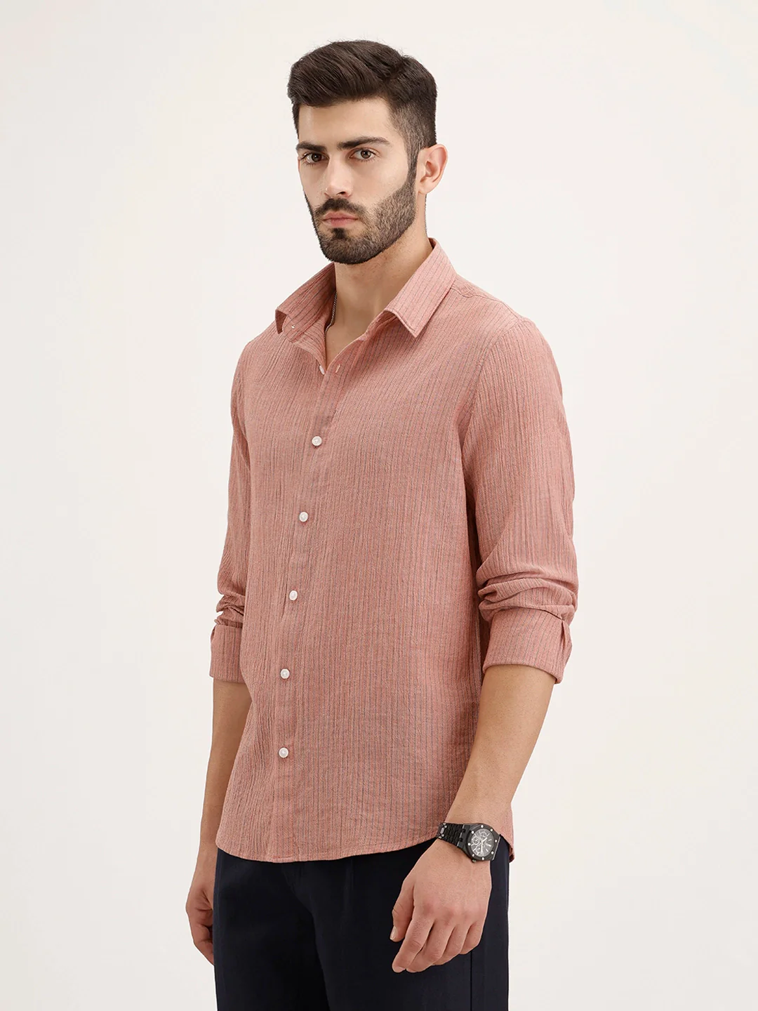 Slim Fit 100% Cotton Shirt | Rust - Image 4