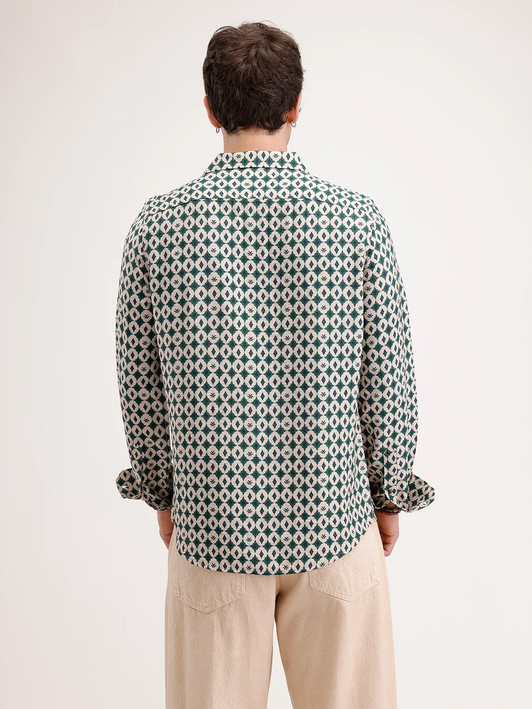 Slim Fit AOP Full Sleeve Shirt | Green - Image 3