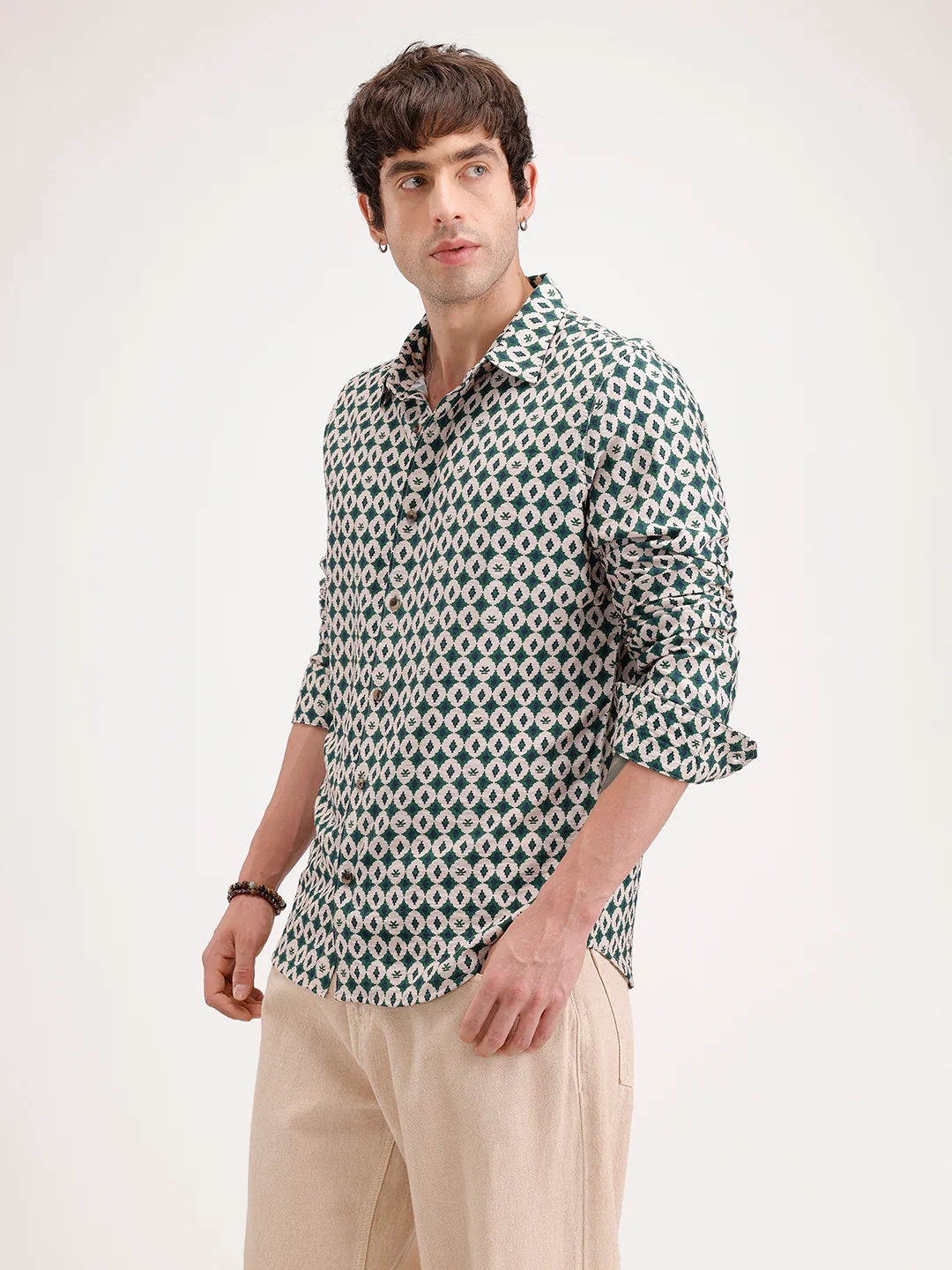Slim Fit AOP Full Sleeve Shirt | Green - Image 4