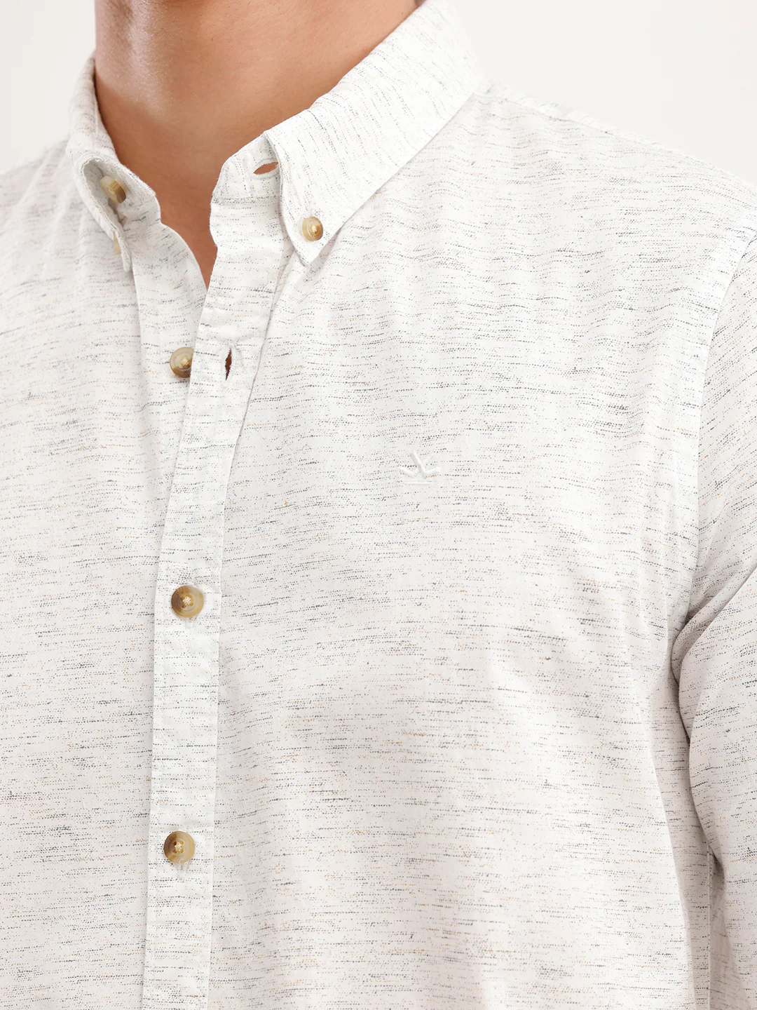 Slim Fit AOP Full Sleeved Shirt  | White - Image 5