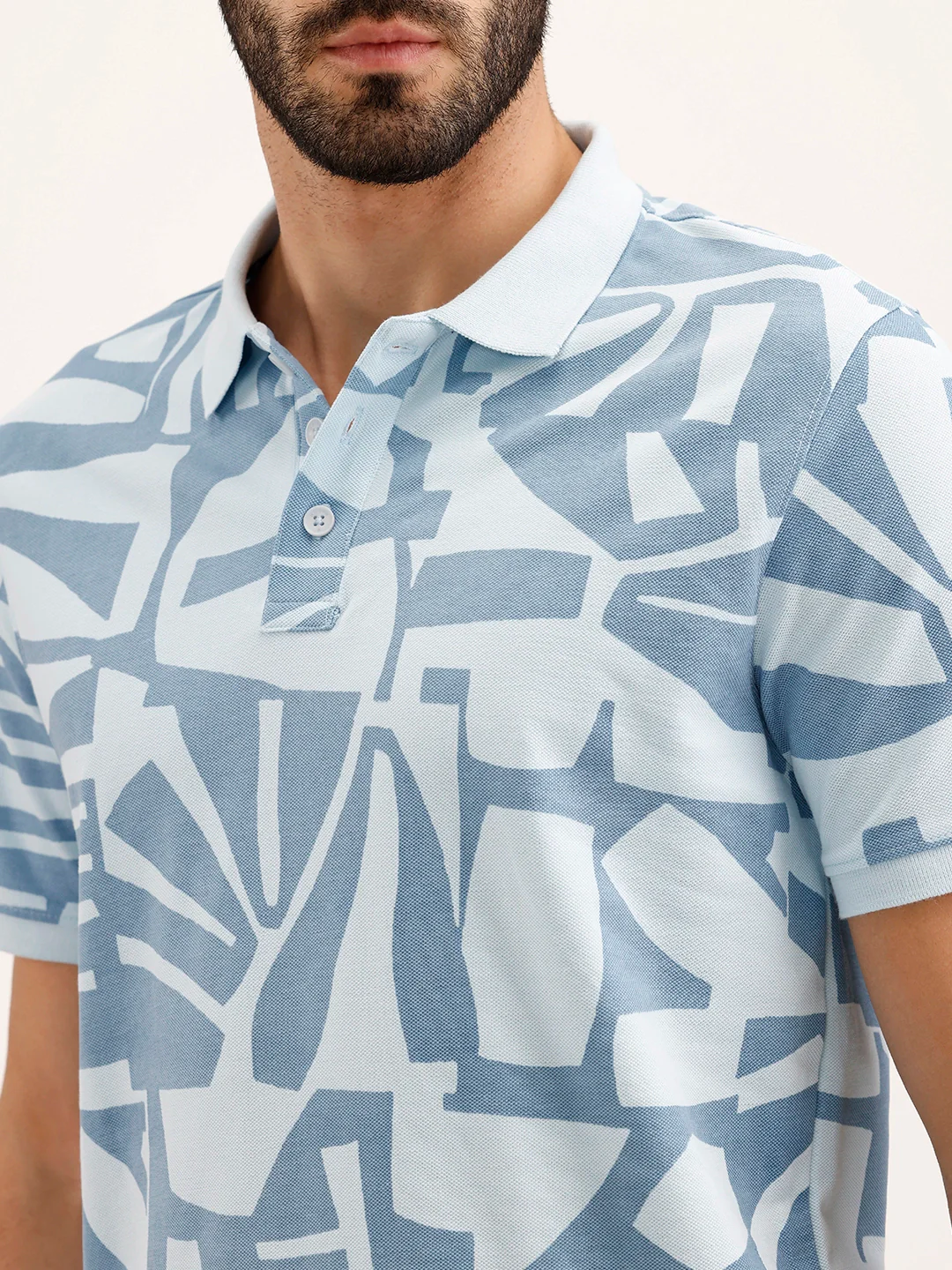 Slim Fit AOP Polo T-Shirt | Blue - Image 5