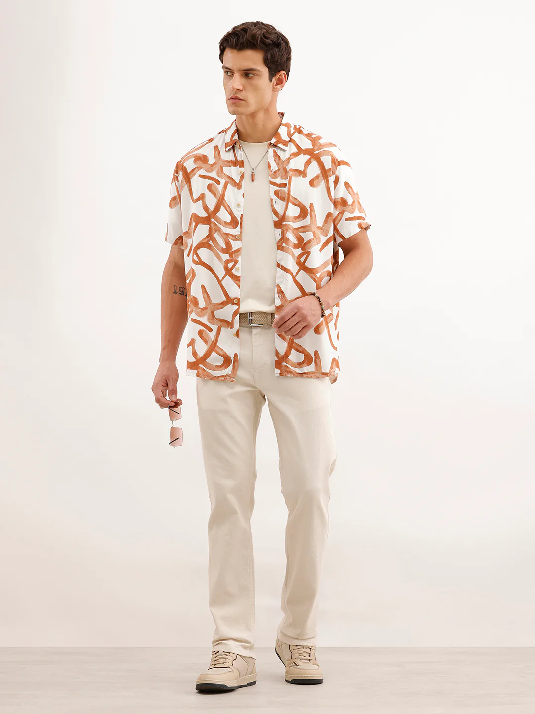 Slim Fit AOP Shirt  | White - Image 2