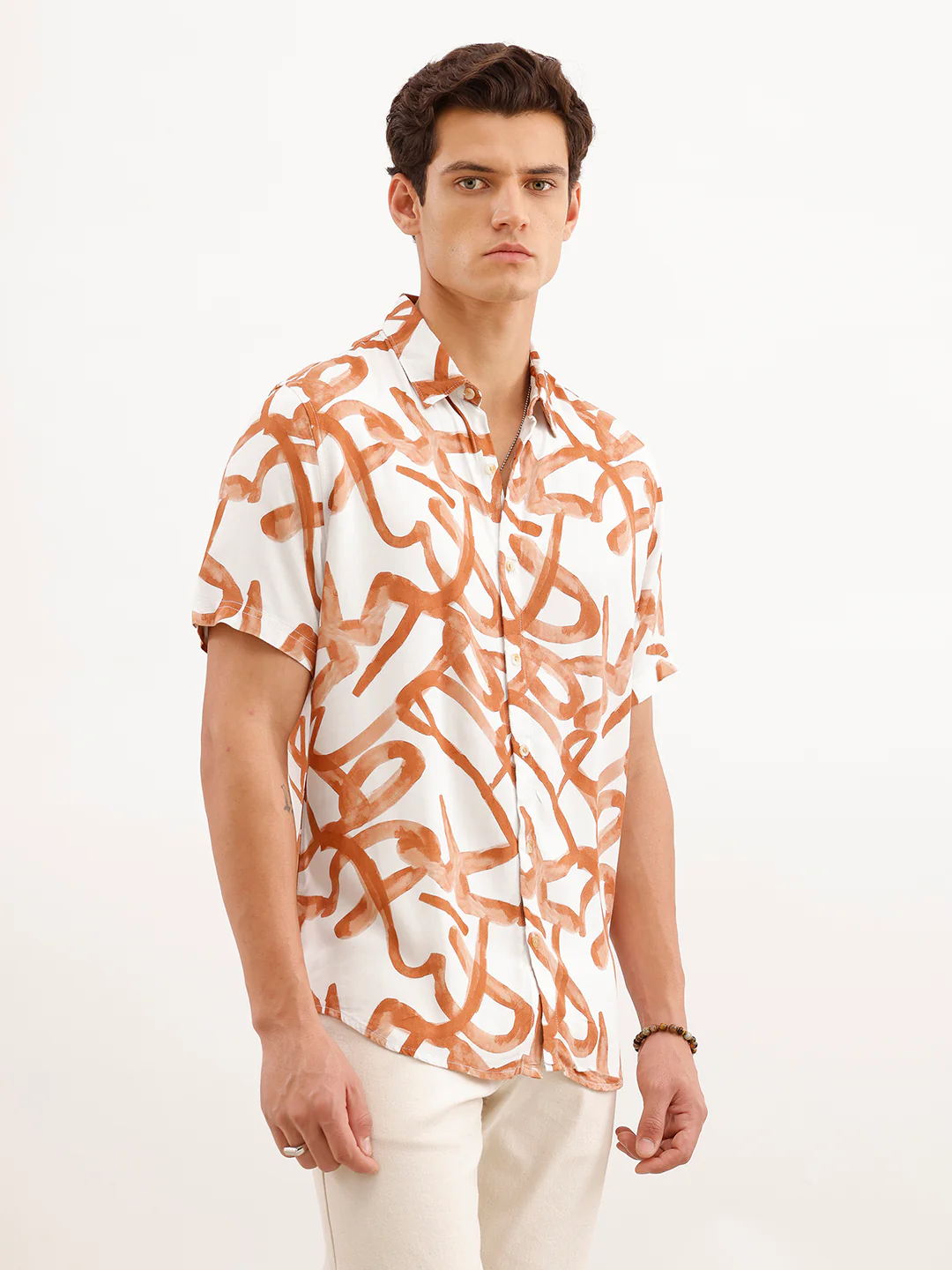 Slim Fit AOP Shirt  | White - Image 4