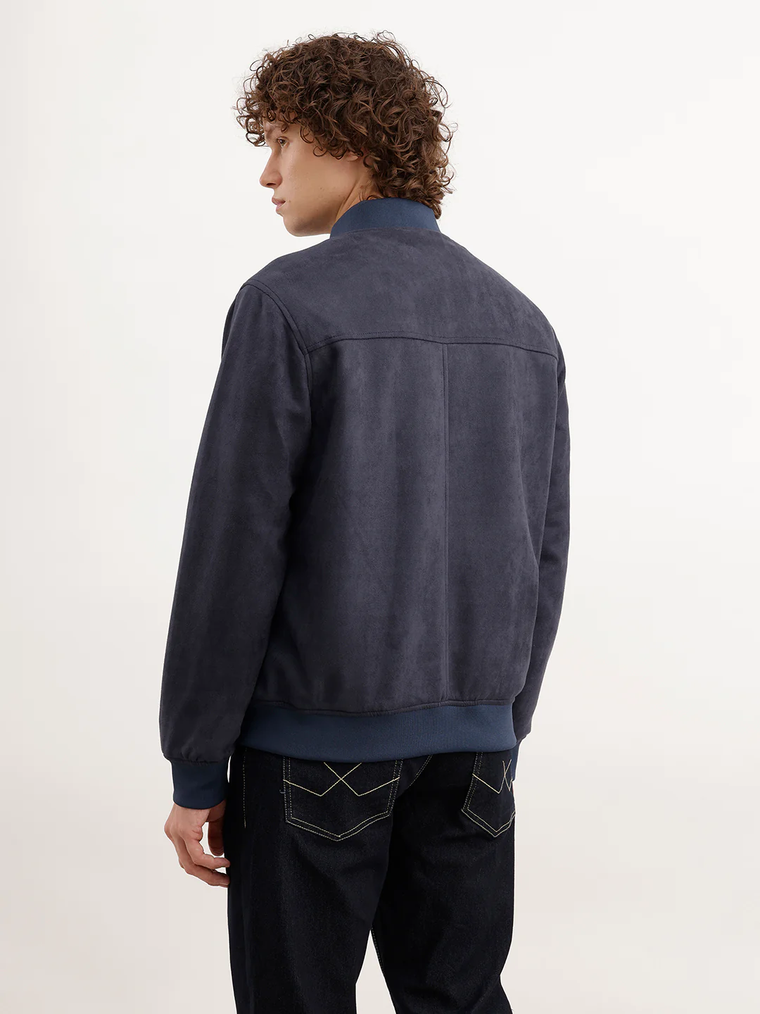 Slim Fit Bomber Jacket  | Blue - Image 3