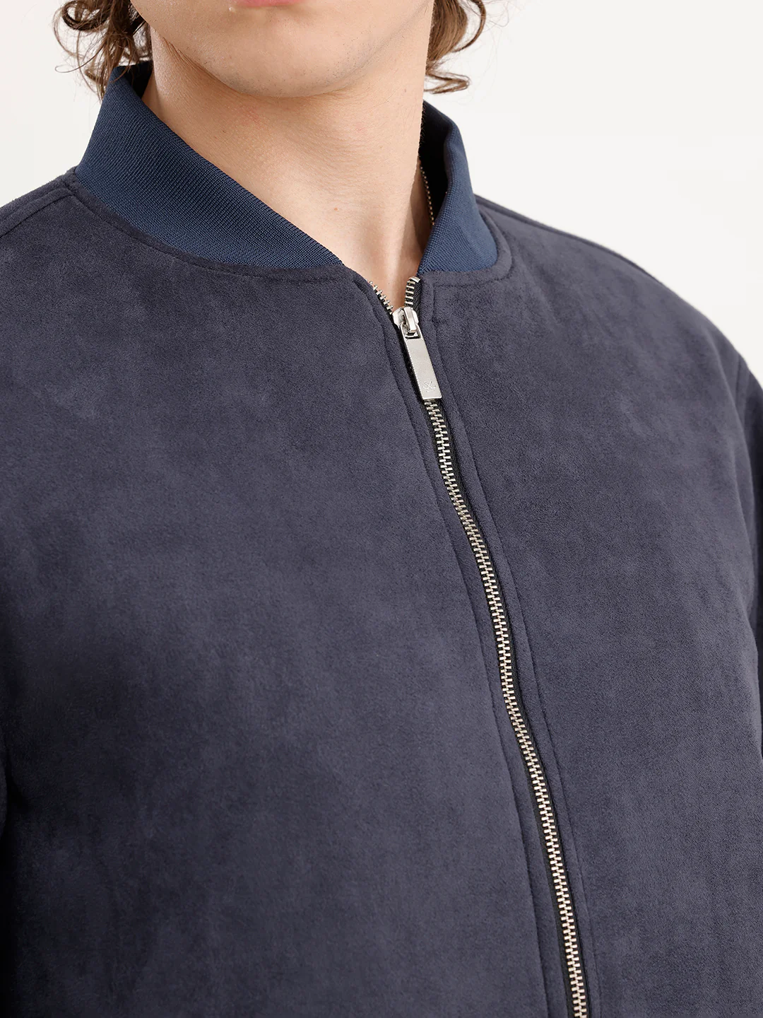 Slim Fit Bomber Jacket  | Blue - Image 5