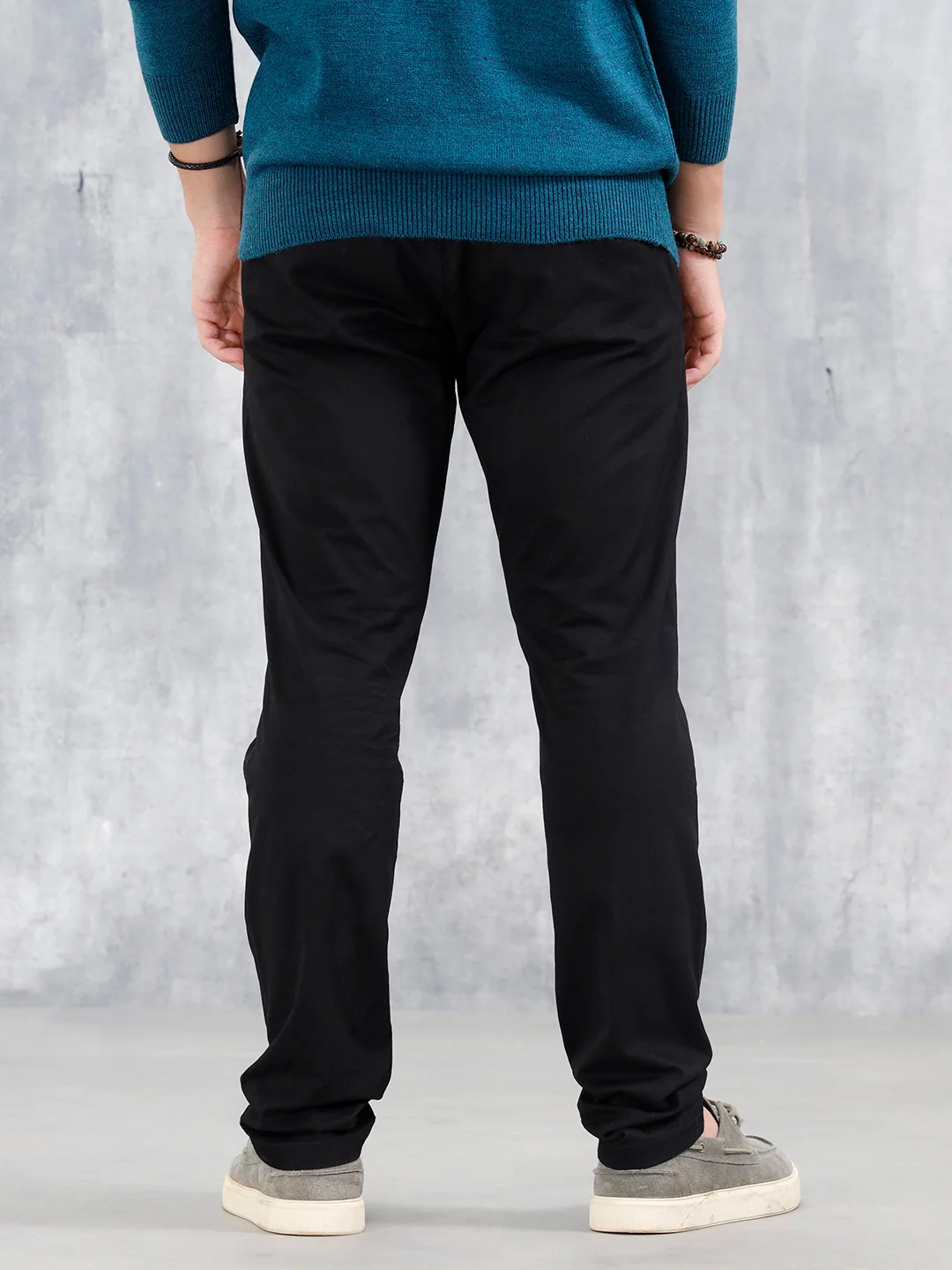 Slim Fit Casual Trousers | Black - Image 3